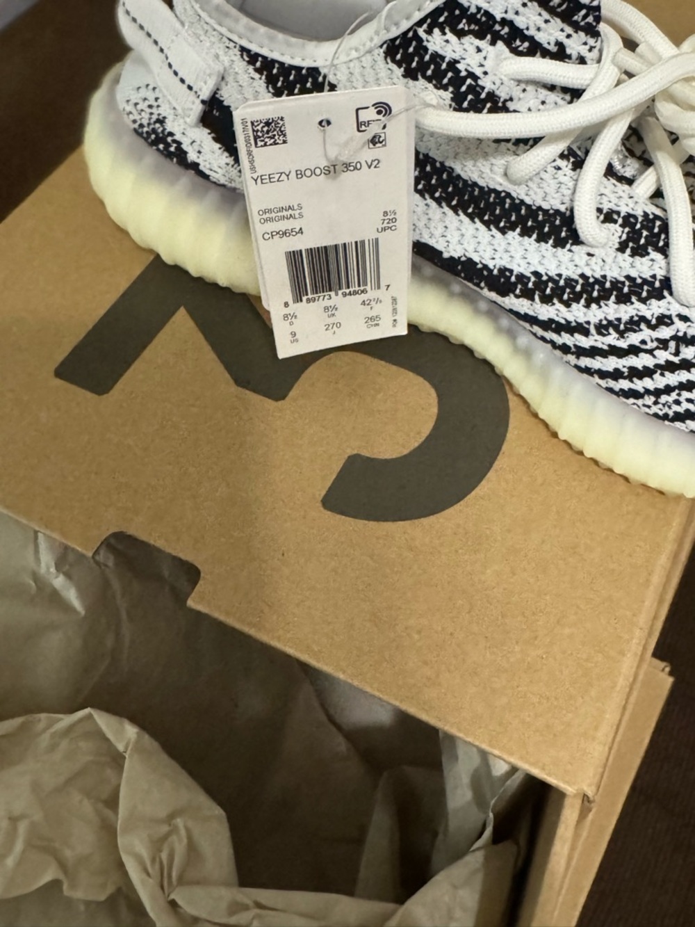 adidas Yeezy Boost 350 V2 Zebra I Men’s I Style CP9654 I Size 9